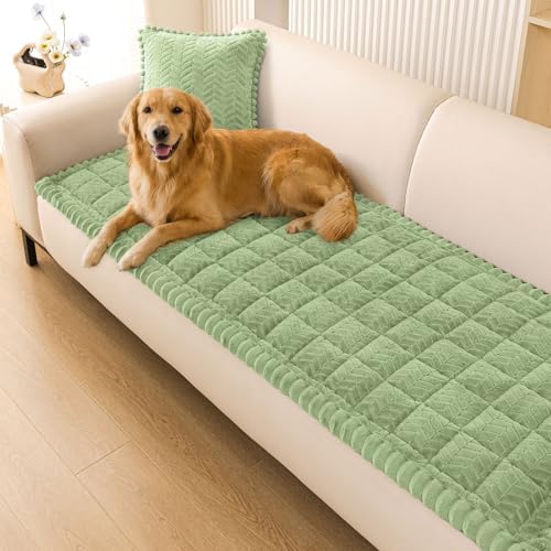 Smiry Couch Cover for Dogs, Non Slip Fuzzy Pet Sofa Covers Washable