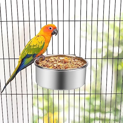 Wontee Pet Food Water Bowl Stainless Steel Feeding Cups Feeder, L