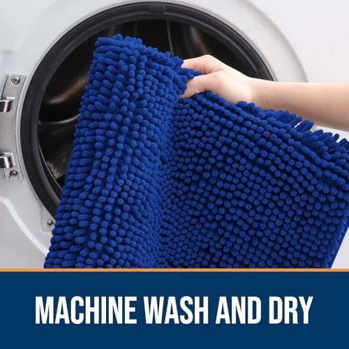OLANLY Dog Door Mat for Muddy Paws 59x35, Super Absorbent Chenille Mud Mat