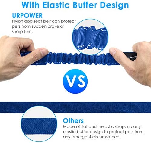 URPOWER 3-in-1 Dog Car Seat Belt, Adjustable Bungee, 2 Pack