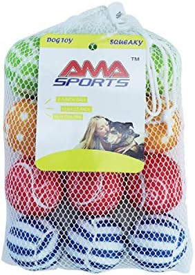 AMA SPORT Squeaky Tennis Balls for Dogs 12 Pack 2.0" Small Tennis Balls for New Puppy Small Dog Toys for Fetch, Exercise, Outdoor Play