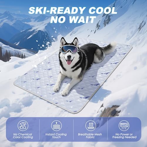 Cooling Mat for Dogs, Cooling Mat for Cats, Breathable Gel-Free, 27 x 39 In