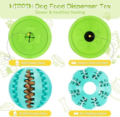 HIPPIH Dog Puzzle Toy 2 Pack, Interactive Dog Toys for Treat Dispensing