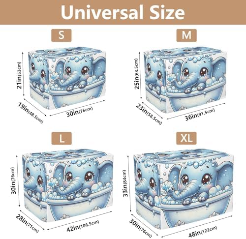 Breathable Cute Elephant Dog Crate Cover Roll-up Side Panels Covers for Pet Crates Medium