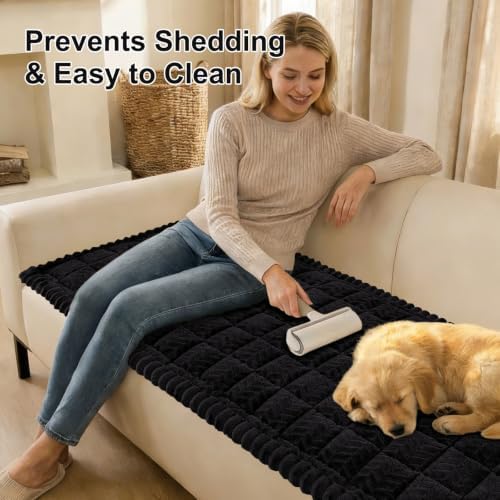 Smiry Couch Cover for Dogs, Non Slip Fuzzy Pet Sofa Covers Washable