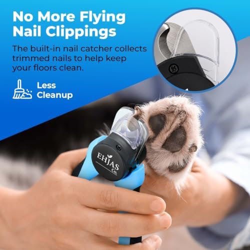 Professional Dog Nail Clippers with Nail Trapper, LED Light, Extra Sharp Blade for Thick Nails, Safety Guard, Safety Lock & Nail File, Pet Nail Trimmer for Small, Medium & Large Dogs & Cats