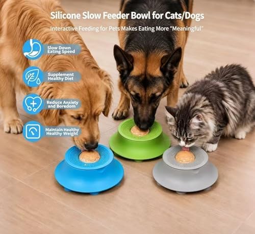 2-in-1 Silicone Slow Feeder Lick Bowl Suction Cup Anxiety Relief for Dogs & Cats