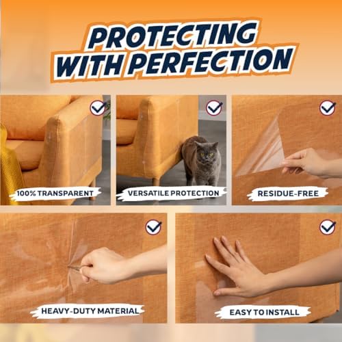 Panther Armor Cat Furniture Protector, 10 Matte Sheets with Twist Pins