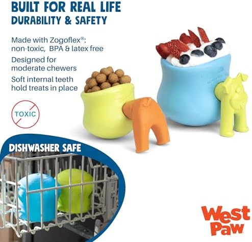 WEST PAW Zogoflex Toppl Interactive Treat Dispensing Puzzle Dog Toy for Mental Stimulation & Enrichment-Holds Kibble & Treats-Lickable, Freezable & Dishwasher Safe-Made in USA-XL-Cardinal Red