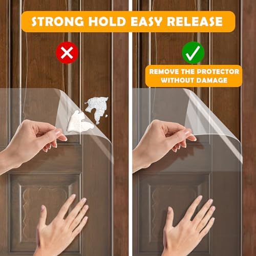 Dog Door Scratch Protector 2-Pack 24x12 — 1/8" Thick Clear PVC Guard for Large Dogs, Paint-Safe 3M Adhesive, Noise-Reducing Heavy Duty Shield for Sliding Glass French Doors Walls & Furniture