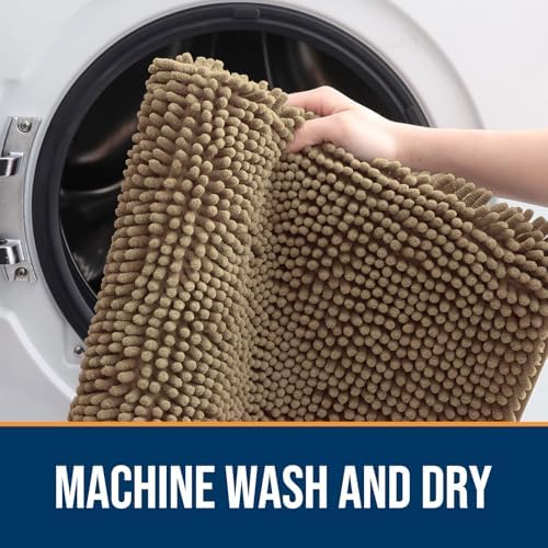 OLANLY Dog Door Mat for Muddy Paws 36x24, Super Absorbent Chenille Mud Mat