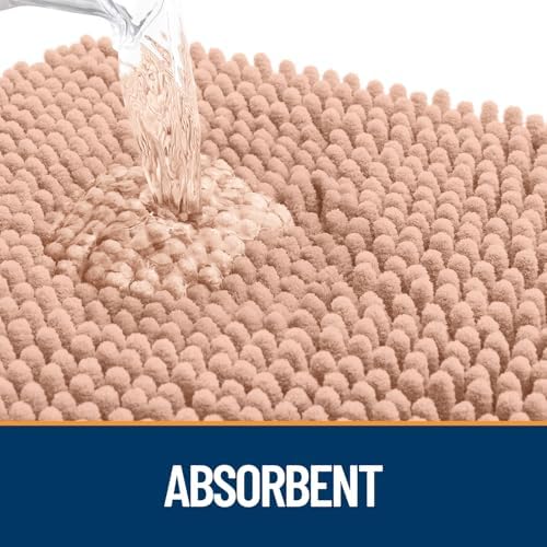 OLANLY Dog Door Mat for Muddy Paws 48x30, Super Absorbent Chenille Mud Mat