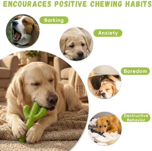 MewaJump Dog Chew Toys, Durable Rubber Dog Toys for Aggressive Chewers