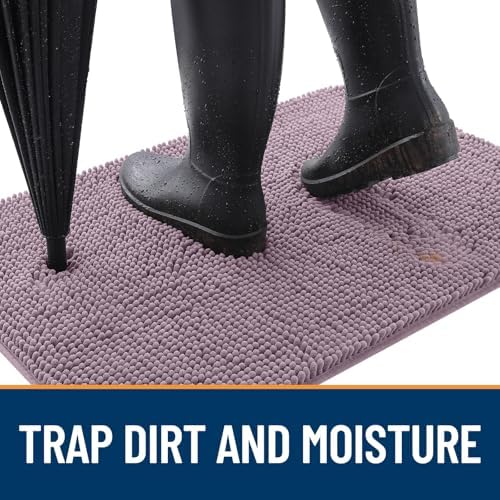 OLANLY Dog Door Mat for Muddy Paws 59x24, Super Absorbent Chenille Mud Mat