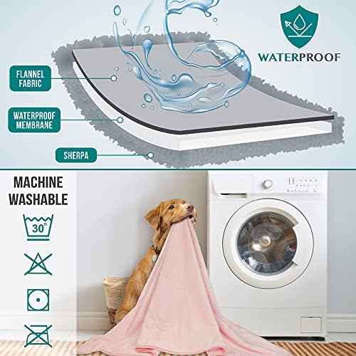 PetAmi Waterproof Dog Blanket Puppy Cat Large Couch Cover, 40x60 Pink