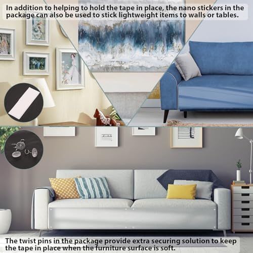 Anti Cat Scratch Furniture Protector, Transparent Self-Adhesive Couch Furniture Protectors from Cats Scratching Claws, Cat Scratch Couch Protector (13" x 384")