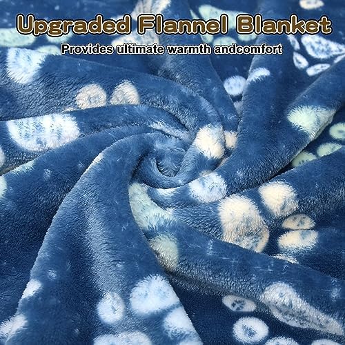 Rezutan Premium Flannel Blankets for Large Dogs & Cats, Navy Blue 80" x 60"