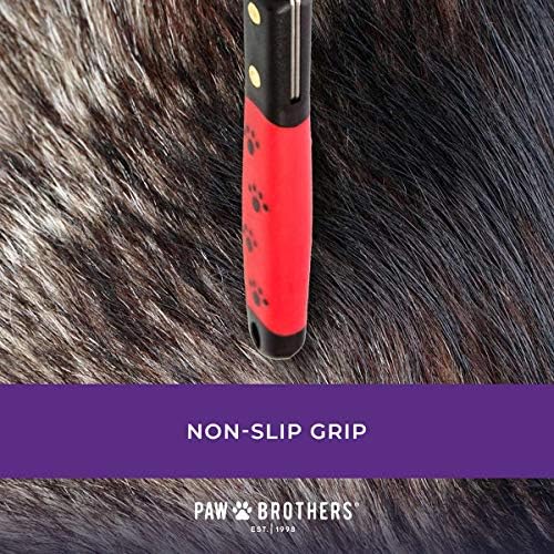 Ryan's Pet Supplies Paw Brothers 10 Blade Medium Dematting Undercoat Rake for Dogs and Cats, Professional Grade, Dog Shedding Brush, Stainless Steel Blades, Rounded Gentle Teeth