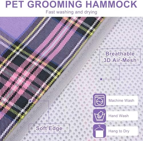 BEAUTYZOO Dog Grooming Hammock for Small Dogs/Cats, Nail Trim Restraint, S