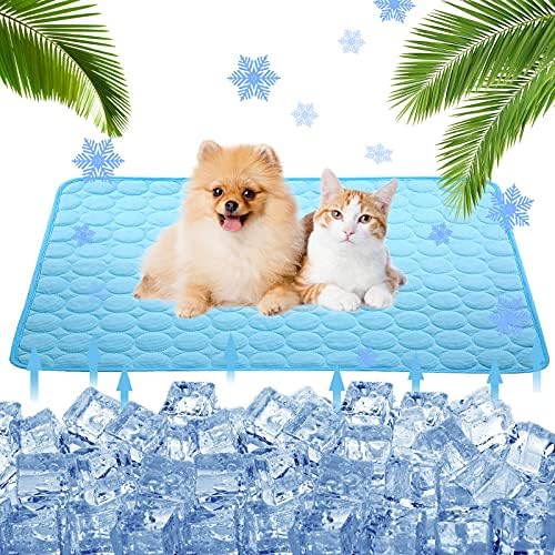Cooling Mat for Dogs Cats Self Cooling Mat,Dog Cooling Mat-Upgraded Pet Cooling Mat Pad Blanket,Reusable Ice Silk Dog Cooling Pad,Washable Soft Cushion Puppy Kitten Pet Cooling Mat Pad Indoor/Outdoor