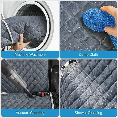 ANOSOSPECIAL Grey Dog Car Seat Cover for Back Seat X-Large,Non-Stick Fur,Pet-Friendly and Waterproof - Universal Fit Interior Protector for Auto, Van, SUV - Ideal for Kids and Pets (X-Large)
