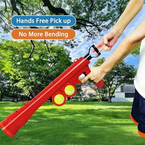 Tennis Ball Launcher for Dogs, Launches 30+ ft, Red
