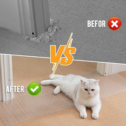 Uross Pet Protector Mat for Doorways - 6.56FT, Anti-Scratch Plastic, Protects Carpet from Cat Scratches