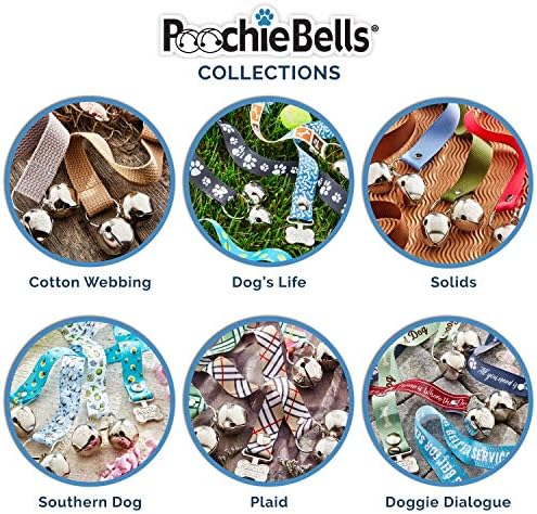 PoochieBells Handcrafted Dog Doorbell for Potty Training – Easy & Quick, Doggie-Safe USA-Made Dog Door Bell with Perfect Sound, Dog Trainer-Recommended for Over 20 Years, Bone App Brown