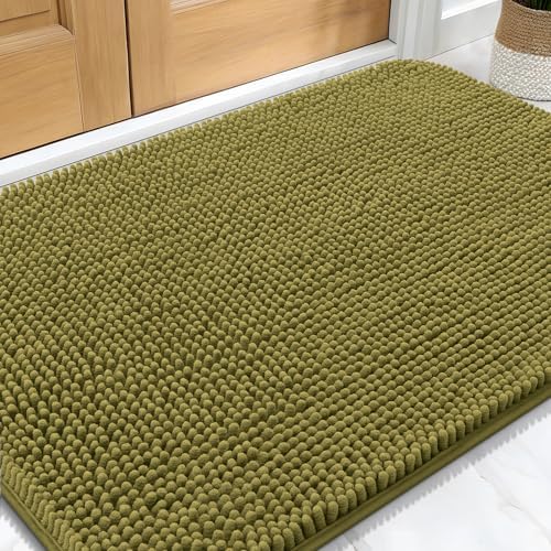 OLANLY Dog Door Mat for Muddy Paws 30x20, Super Absorbent Chenille Mud Mat