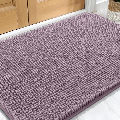 OLANLY Dog Door Mat for Muddy Paws 34x21, Super Absorbent Chenille Mud Mat