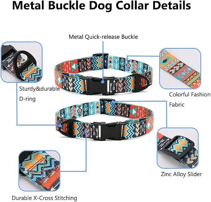 Dog Collar and Leash Set for Dogs Walking Bohemia Ethnic Style