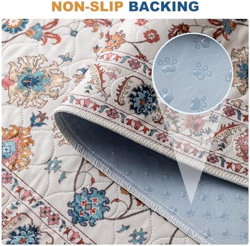 Non-Slip Washable Pee Pads for Dogs, 2 Pack Super Absorbent and Leak-Proof Reusable Puppy Pads, Pet Training Pads Protect Against Urine Leakage, Soft, Quick-Dry(48x60In)