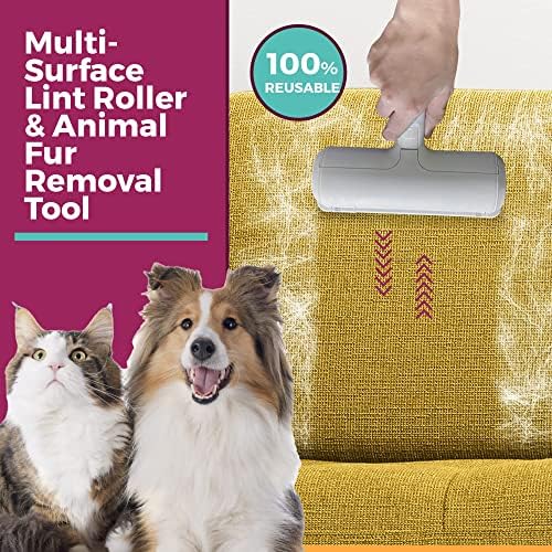 Performore - Self-Cleaning Pet Hair Remover Roller with Non Slip Rubber Handle, Dog and Cat Fur Hair Removal Cleaner Tool, Reusable Lint Remover for Clothes, Furniture, Coach Carpet Sofa or Car Seat