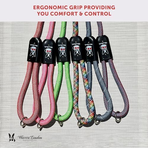 Warren London Climbing Rope Dog Leash | 5ft Length with Options for Reflective | Ergonomic Grip Comfort Control and Durability | Heavy Duty for Small Medium and Large Dogs | Purple