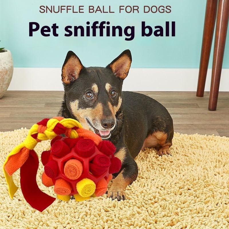 Interactive Snuffle Ball for Dogs | Bite-Resistant Puzzle Toy for Small & Medium Dogs | Enrichment Game for Dogs | Non-Slip & Washable Treat Dispenser (A09)