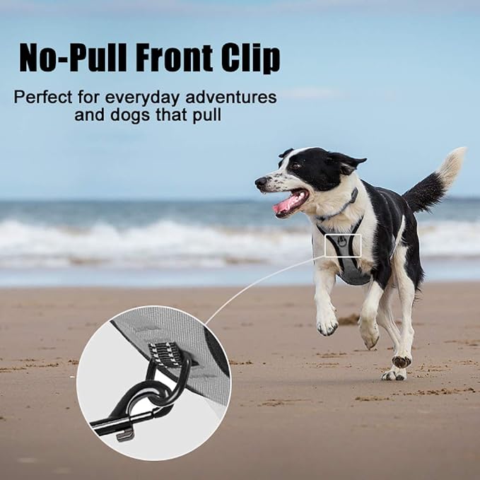 PoyPet No Pull Dog Harness Small, Reflective Vest with Front Clip & Handle