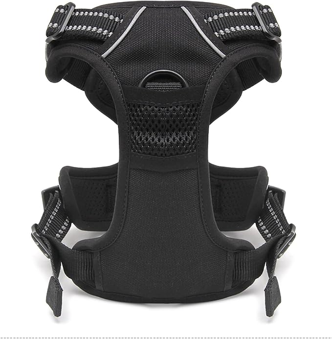 TRUE LOVE Adjustable No-Pull Dog Harness Reflective Vest, Black, L
