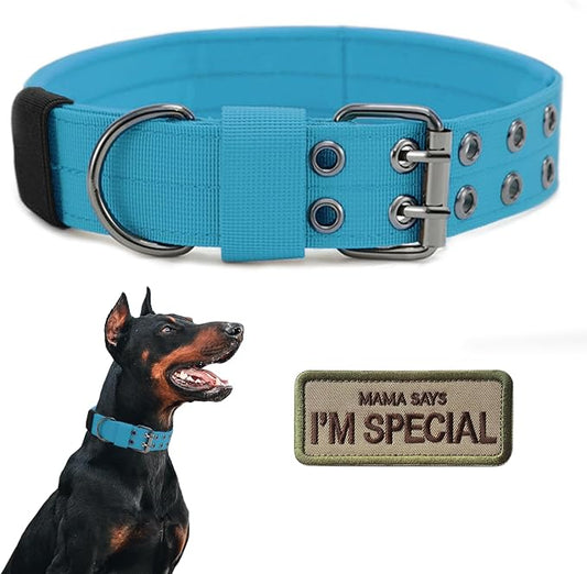 Tactical Dog Collar Heavy Duty Metal Buckle Collars for Medium Large Dogs