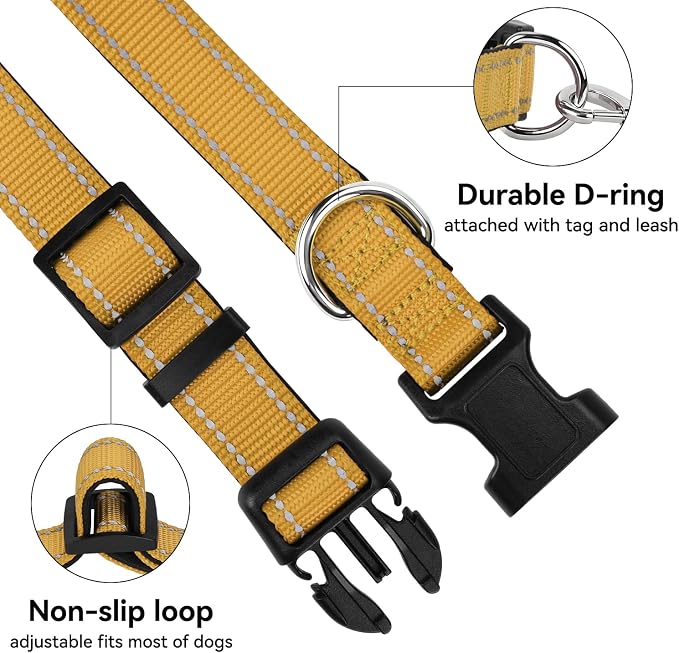 Reflective Dog Collar for Small Dogs with Quick Release Buckle
