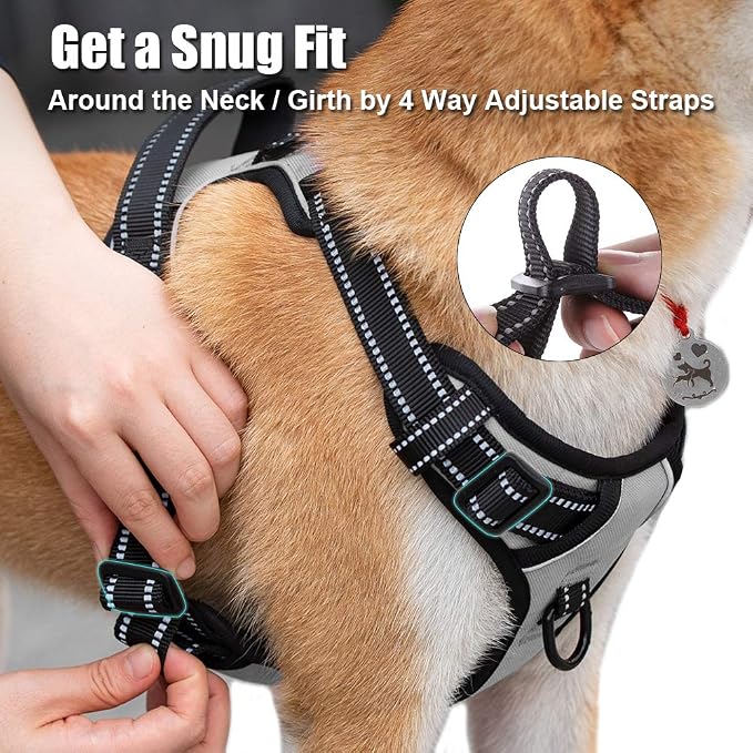 PoyPet No Pull Dog Harness Small, Reflective Vest with Front Clip & Handle