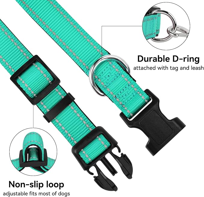 Reflective Dog Collar for Extra Small Dogs with Quick Release Buckle