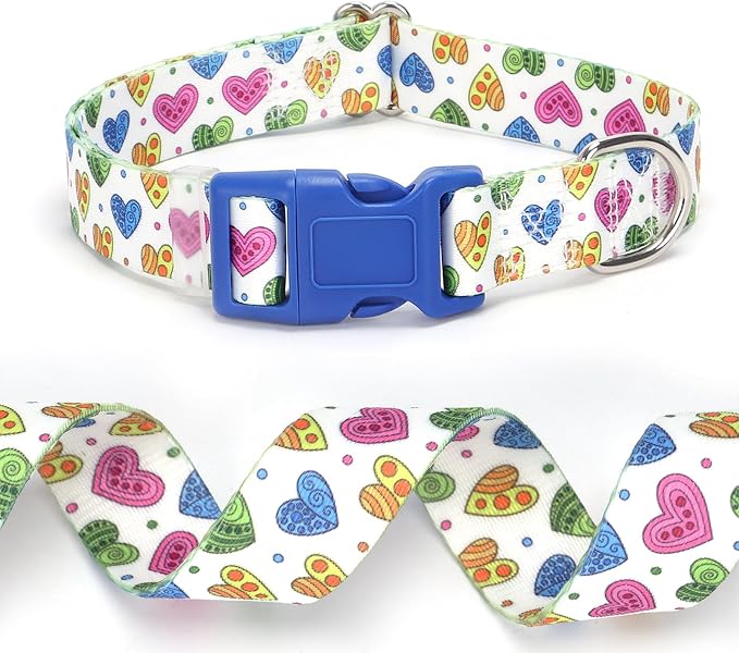 Adjustable Dog Collar with Safety Buckle Quick Release - Soft Nylon Pet Collars for Small, Medium, Large Puppies Dogs Collar Girls