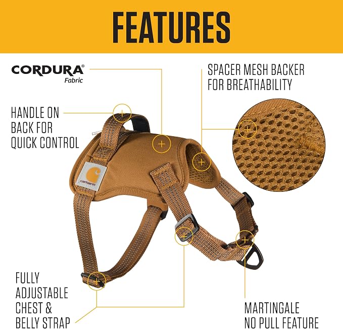 Carhartt Nylon Duck No Pull Dog Harness Gravel L