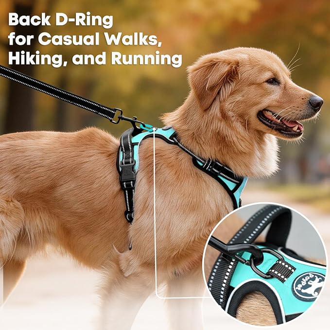 PoyPet No Pull Dog Harness Small, Reflective Vest with Front Clip & Handle