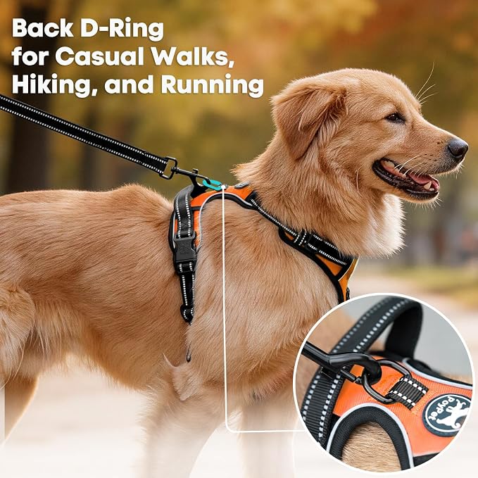 PoyPet No Pull Dog Harness Small, Reflective Vest with Front Clip & Handle